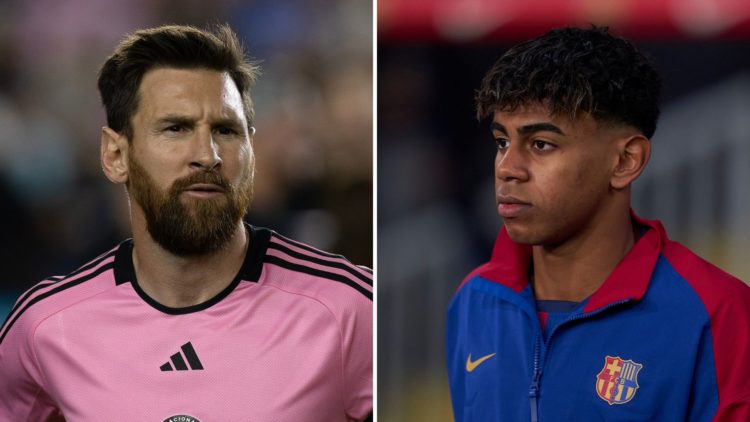 Lionel Messi and Lamine Yamal.
